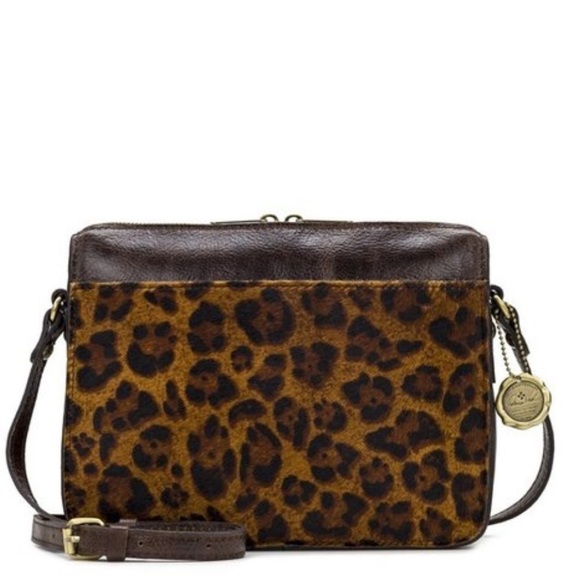Patricia Nash Nazaire Cheetah Print Brown Leather Crossbody Bag - Picture 1 of 8